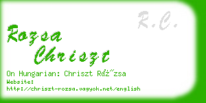 rozsa chriszt business card
